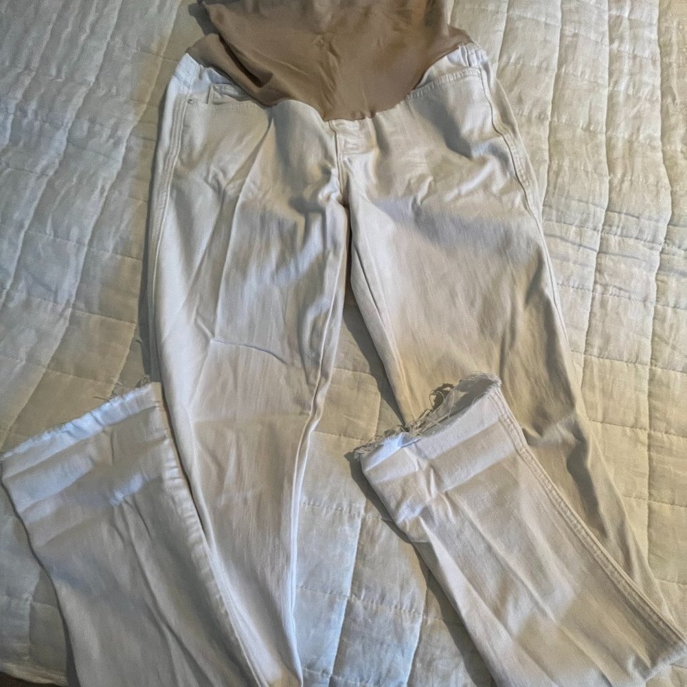 Maternity White Jeans by MOTHER